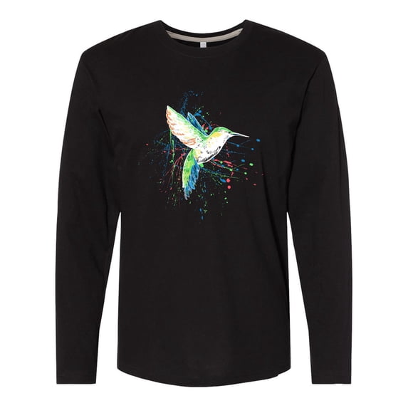 Inktastic hummingbird paint splatter Long Sleeve T-Shirt