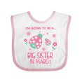 thumbnail image 1 of Inktastic i'm going to be a big sister in march Girls Baby Bib, 1 of 4