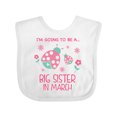 thumbnail image 1 of Inktastic i'm going to be a big sister in march Girls Baby Bib, 1 of 4