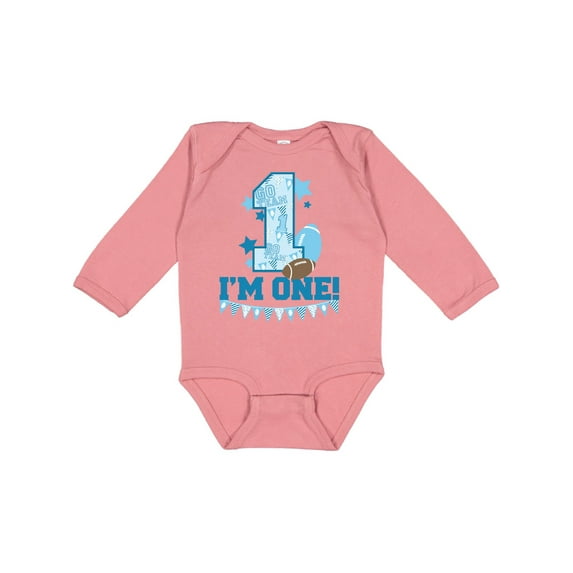 Inktastic I'm One (football) Boys or Girls Long Sleeve Baby Bodysuit