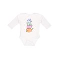 thumbnail image 1 of Inktastic kawaii kitten stack Boys or Girls Long Sleeve Baby Bodysuit, 1 of 5
