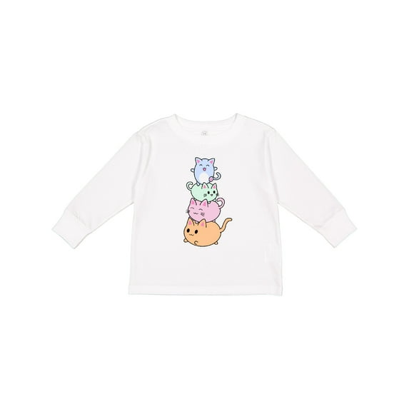 Inktastic kawaii kitten stack Boys or Girls Long Sleeve Toddler T-Shirt