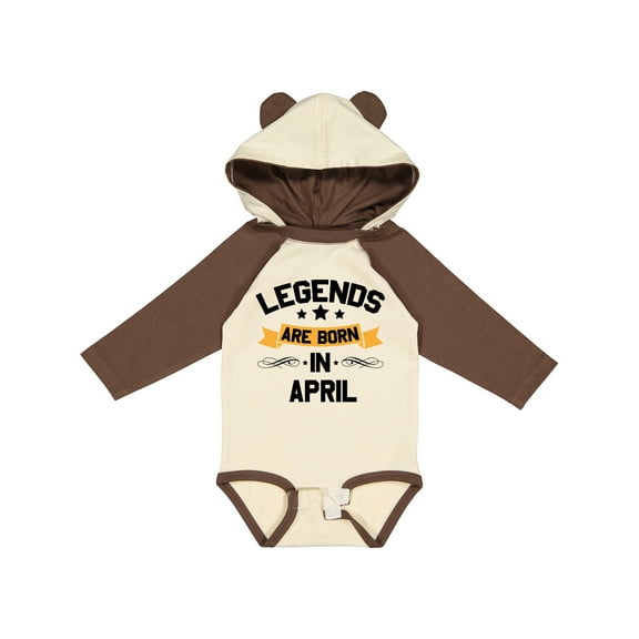 Inktastic legends are born in april Boys or Girls Long Sleeve Baby Bodysuit