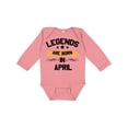 thumbnail image 1 of Inktastic legends are born in april Boys or Girls Long Sleeve Baby Bodysuit, 1 of 5