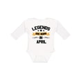 thumbnail image 1 of Inktastic legends are born in april Boys or Girls Long Sleeve Baby Bodysuit, 1 of 5
