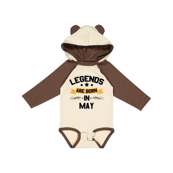 Inktastic legends are born in may Boys or Girls Long Sleeve Baby Bodysuit