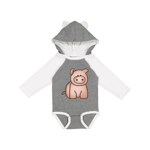 Inktastic pig Boys or Girls Long Sleeve Baby Bodysuit