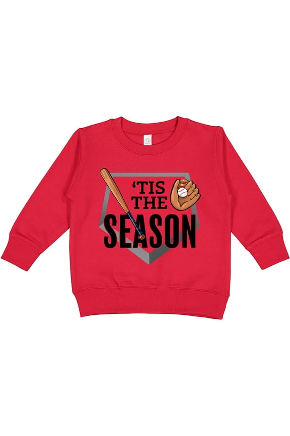 'tis the Season Baseball Bat and Glove Toddler Sweatshirt