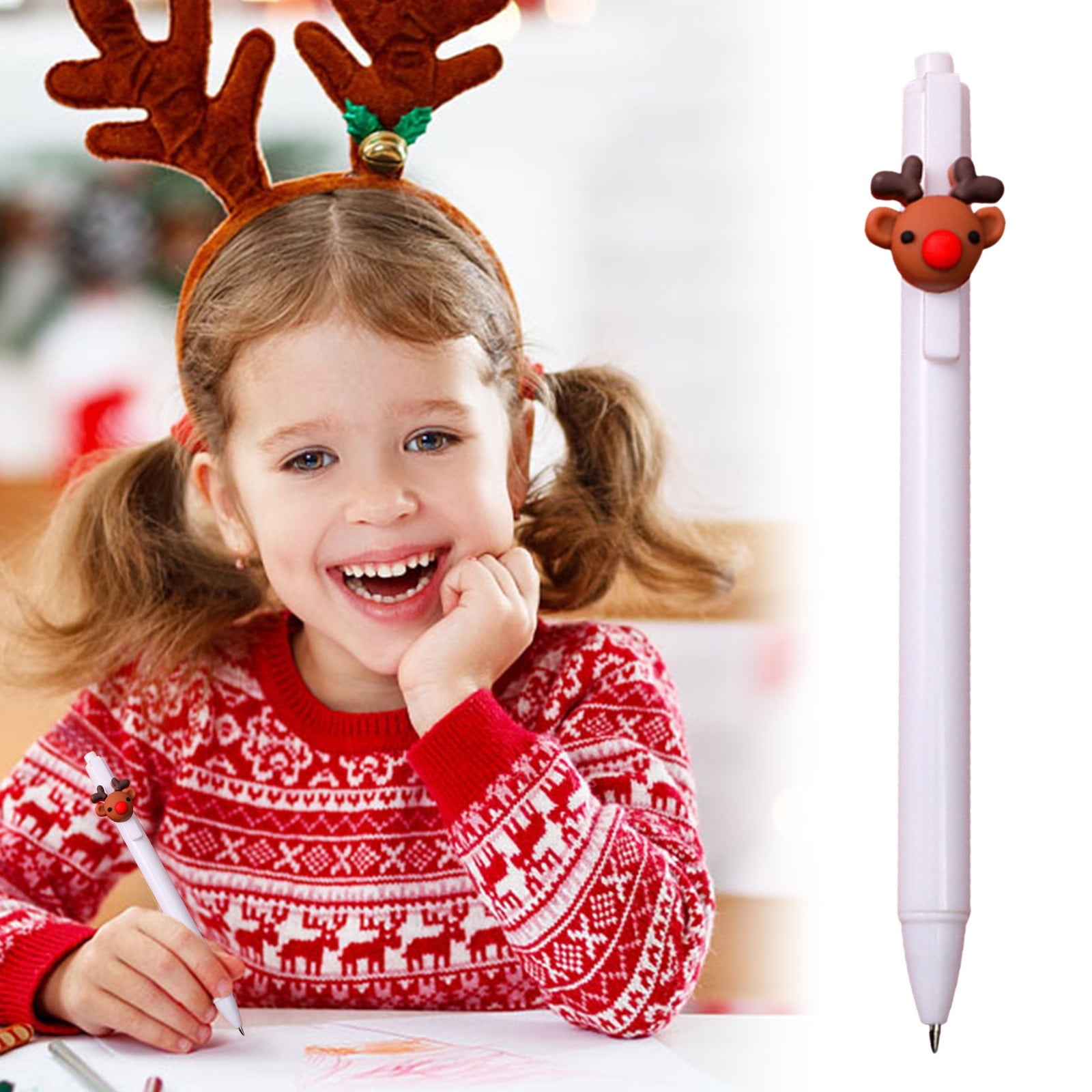 Inkwell Glass Cut Pens with Erasers on The End Roller Ballpoint Pens