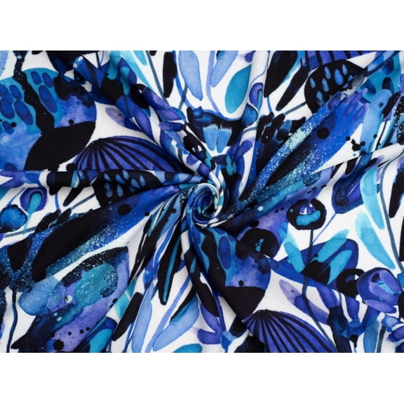 Inky Grove Viscose Challis Fabric Minerva Exclusive - per yard