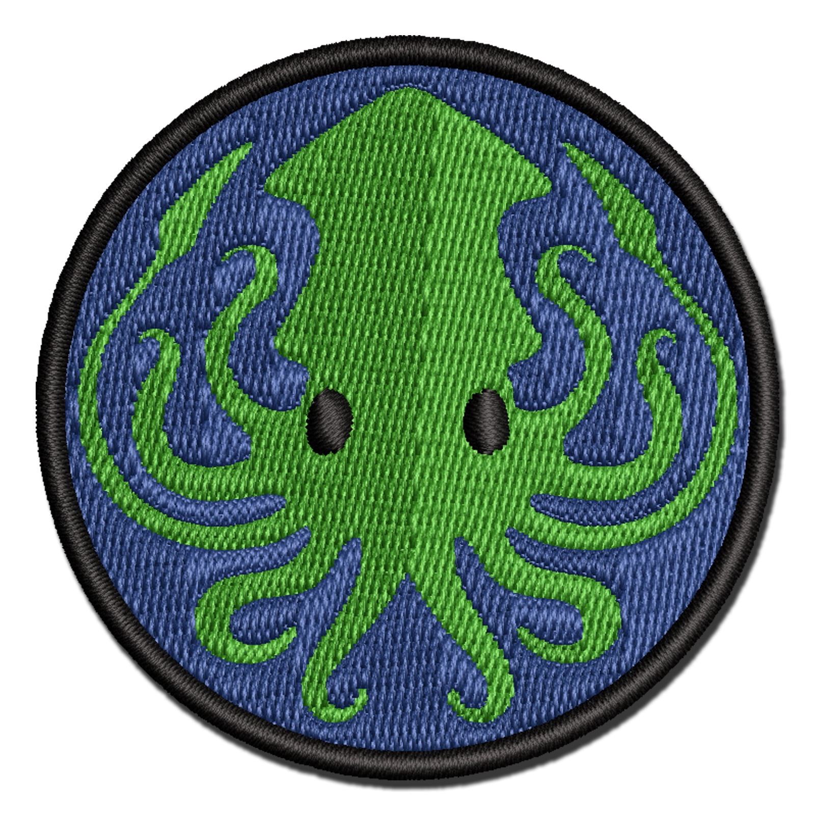 Inky Squid with Tentacles Applique Multi-Color Embroidered Hook & Loop Patch - 3.5 Inch Large