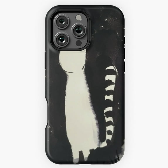 Inky White Kitty Cute Goth Cat Art Phone Case for iPhone 16 15 14 13 12 11 Pro Max