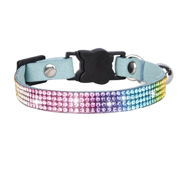Inlaid Rhinestone Pet Necklace Dress-Up Adjustable Collar with Bell for Cats and Dogs - Perfect for Festival Celebrations