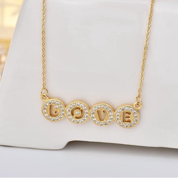 Inlaid Zircon Love Letter Necklace With A Little Sense Of Design