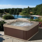 Aqualife by Strong Spas Inland 6 Person Square Hard Side Plug & Play Hot Tub, 24 Jets, Cobblestone