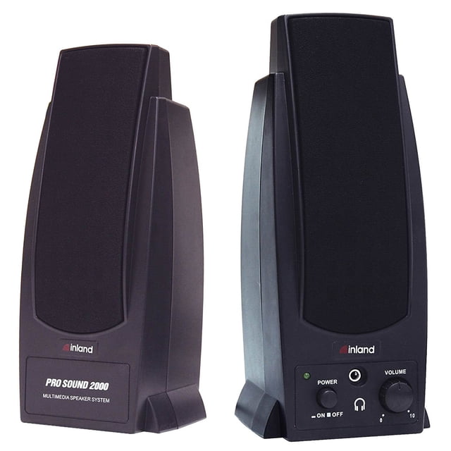 Inland Pro Sound 2000 2-Piece Black Wired Computer Speaker - Walmart ...