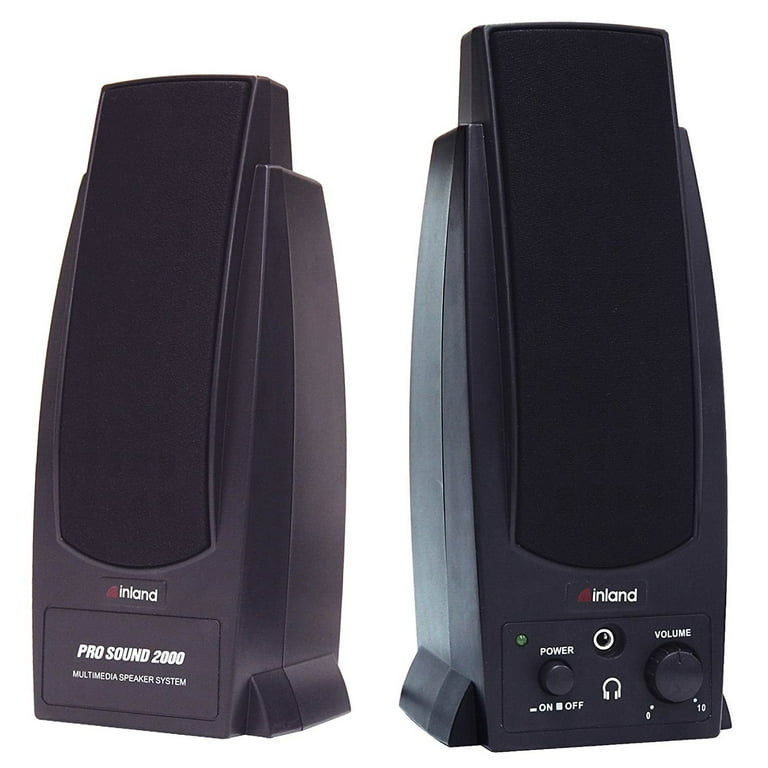 Blijkbaar heilige draadloos Inland Pro Sound 2000 2-Piece Black Wired Computer Speaker - Walmart.com