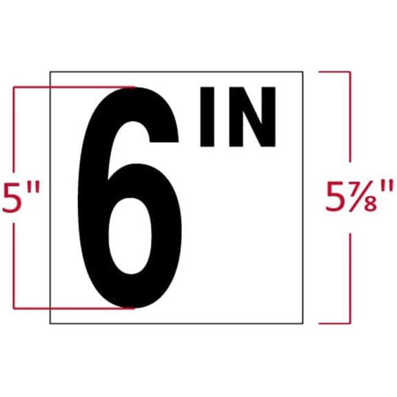 Inlays CC610506 6 in. Smooth Ceramic Top Print 5 in. Numbers 1.5 in. Letters IN Series Depth Marker Tile - 6 IN