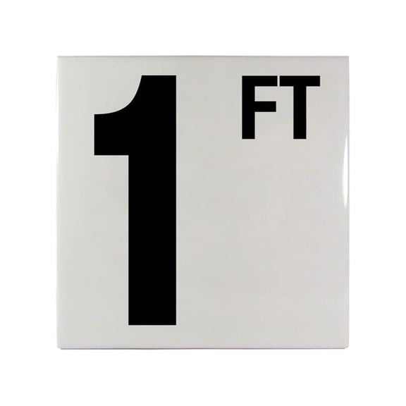 Inlays CC610010 6 x 6 in. 1 FT Numbers Depth Marker Smooth Ceramic Tile