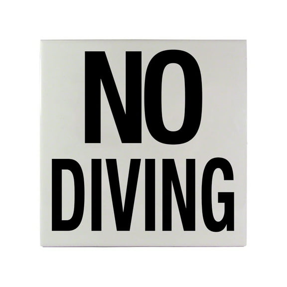 Inlays C611501 6" x 6" NO DIVING Message Smooth Ceramic Tile