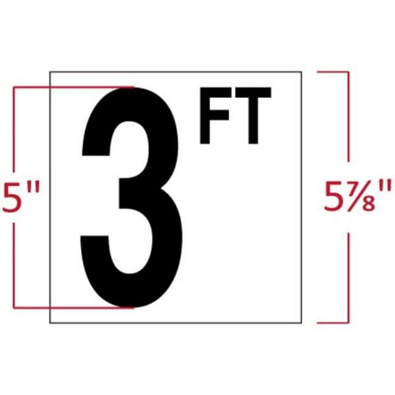 Inlays CC620094 6 x 6 in. & 12 ft. x 5 in. Numbers Non-Skid Ceramic Tile