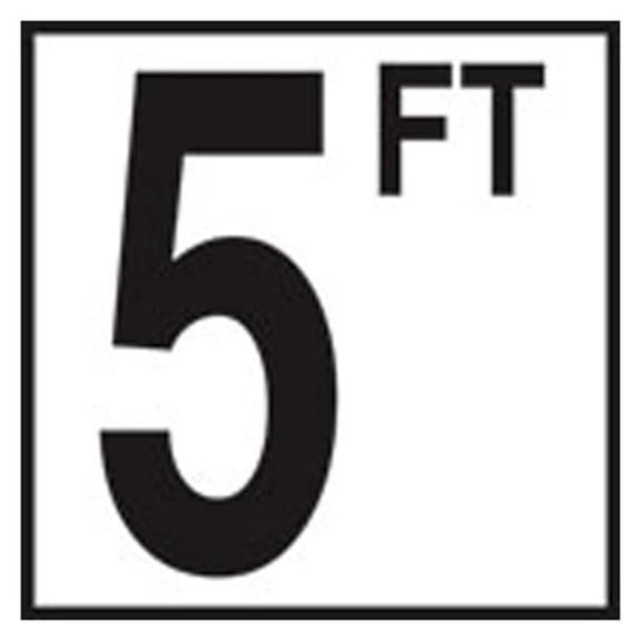 Inlays CC620050 6 x 6 in. Tile with 5 in. Number 5FT Non-Skid Ceramic Depth Marker