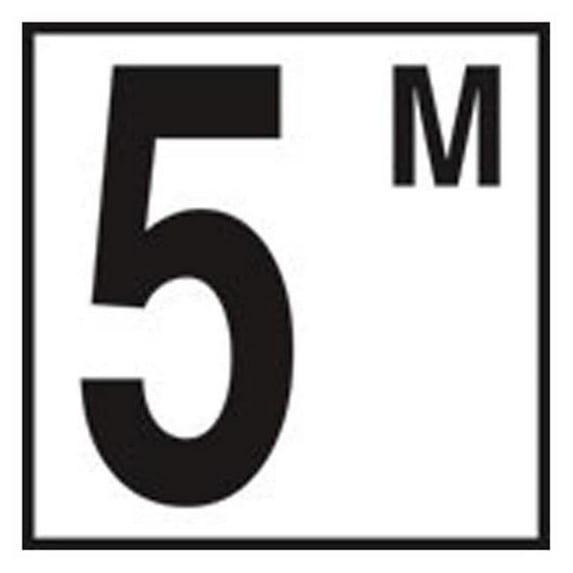 Inlays CC623050 6 x 6 in. Tile with 5 in. Number 5 with M Non-Skid Ceramic Depth Marker