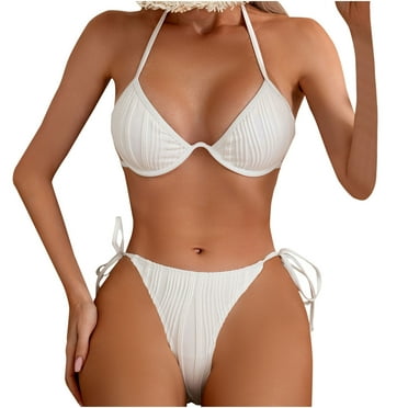Inleife 2 Piece Bathing Suits for Women Clearance Women's Fashion Fashion Printed Bandeau Swimsuit Two Piece Bikini Swimsuit