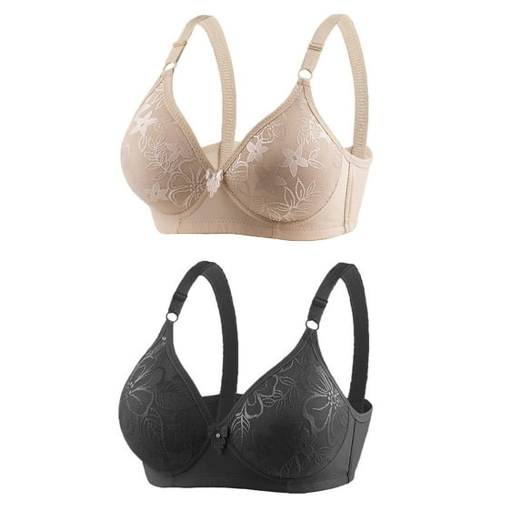 Inleife Bras for Women No Wire Womens Plue Size Adjust Full Cup No Steel Ring Cotton Breathable Underwear