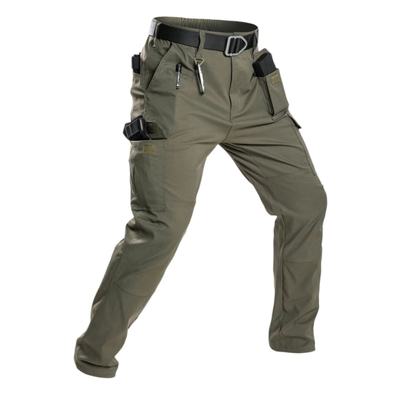 Inleife Cargo Pants for Men Fashion Casual Solid Color Cargo Pant Trousers Men's Zipper Pockets Elastic Waist Pants