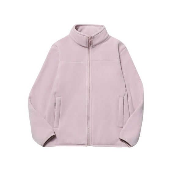 Inleife Casual Jackets for Women Solid Color Long Sleeved Thick Warm Jacket Plus Size Cotton Hoodless Jacket