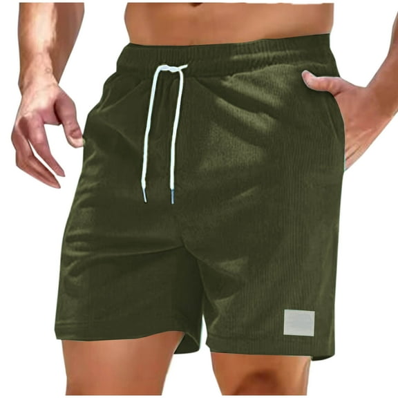 Inleife Draw Rope Shorts for Men Casual Pocket Elastic Waist Straight Half Shorts Pants Sport Pants
