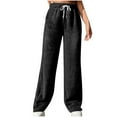 thumbnail image 1 of Inleife Drawstring Pants for Women Fashion Women's Casual Waist Loose Long Pants Keep Warm Solid Length Pants, 1 of 6
