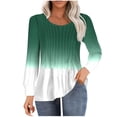 thumbnail image 1 of Inleife Fall Tops for Women Women's Casual Solid Color Long-Sleeved Loose Round Neck Non-Positioned Top, 1 of 4