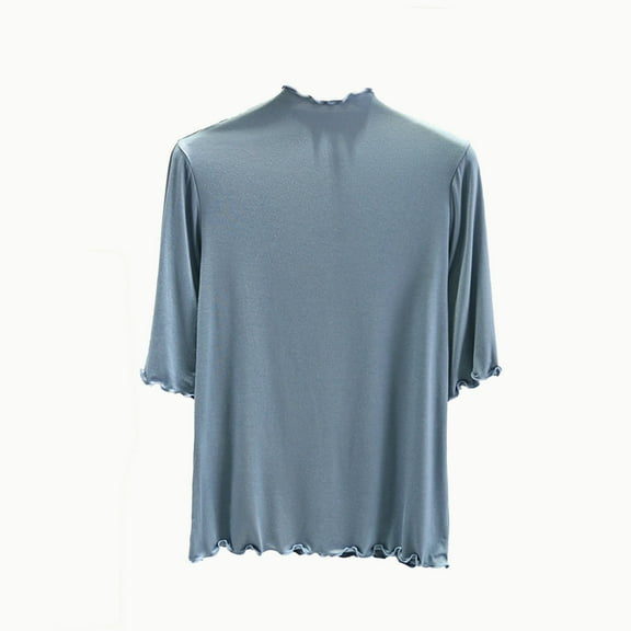 Inleife Fall Tops for Women Women's Fashion Casual Round Neck Internal Construction Solid Color Shirt Long Sleeve Top