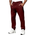 thumbnail image 1 of Inleife Fall Winter Sweatpants Men Solid Color Casual Ankle Strap Side Pocket Legelastic Waist Pocket Sweatpants, 1 of 6