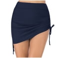thumbnail image 1 of Inleife Fashion Women Comfortable Casual High Waisted Solid Color Swimming Skirt Beach Pants Skirt Navy M, 1 of 3