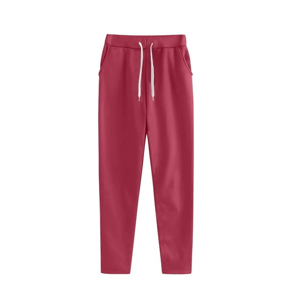 Inleife Fashion Women's Bandage Casual PantsPockets Solid Comfortable Elastic Waist Casual Long Pant Winter