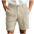 thumbnail image 1 of Inleife Half Shorts Pants for Men on Sale Man Solid-Color Casual Pocket Cotton-Linen Button Zipper Shorts, 1 of 6