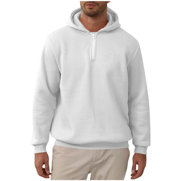 Inleife Hooded Sweatshirts for Men Casual Fashion Solid Zipper Pullover Long Sleeve Hoodies