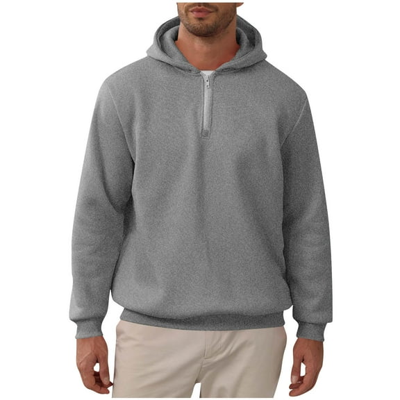 Inleife Hooded Sweatshirts for Men Casual Fashion Solid Zipper Pullover Long Sleeve Hoodies