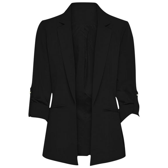 Inleife Jackets for Women Fashion Solid Pocket Long Sleeved Turndown Collar Hoodless Casual Jacket Coat Blouse Outwear
