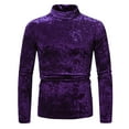 thumbnail image 1 of Inleife Long Sleeve Shirts for Men under $10.00 Men's Fashion Base Retro Stage Party Solid Color Long Sleeved Round Neck Top, 1 of 2