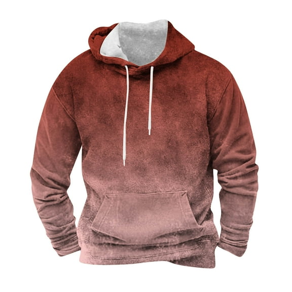 Inleife Men's Fashion Hoodies & Sweatshirts Man Head Cover Colour Gradient Motion Hooded Sweater Hooded Sweatshirts Tops Blouse