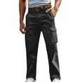 thumbnail image 1 of Inleife Men's Outdoors Work Pants Button Zipper Fashion Solid Color Casual Pocket Cargo Pants, 1 of 5