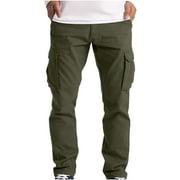 Inleife Mens Cargo Pants Clearance Men's Cargo Trousers Work Wear Combat Safety Cargo 6 Pocket Full Pants