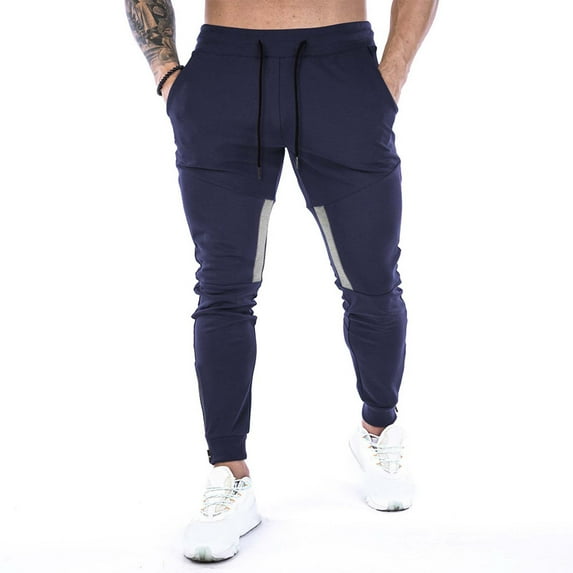 Inleife Mens Pants 2025 Men Fashion Solid Casual Elastic Waist With Pocket Trousers Sport Pants