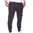 thumbnail image 1 of Inleife Mens Pants 2025 Men's Fashion Drawstring Elastic Waist Multi-Pocket Casual Length Pants Large Size, 1 of 5