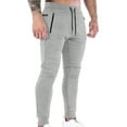 thumbnail image 1 of Inleife Mens Pants Men Solid Color Pockets Zipper Pull Rope Fashion Casual Comfort Pants, 1 of 4
