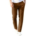 thumbnail image 1 of Inleife Mens Pants Plus Size Men's Casual Linen Drawstring Pocket Elastic Belt Straight Solid Pants, 1 of 5